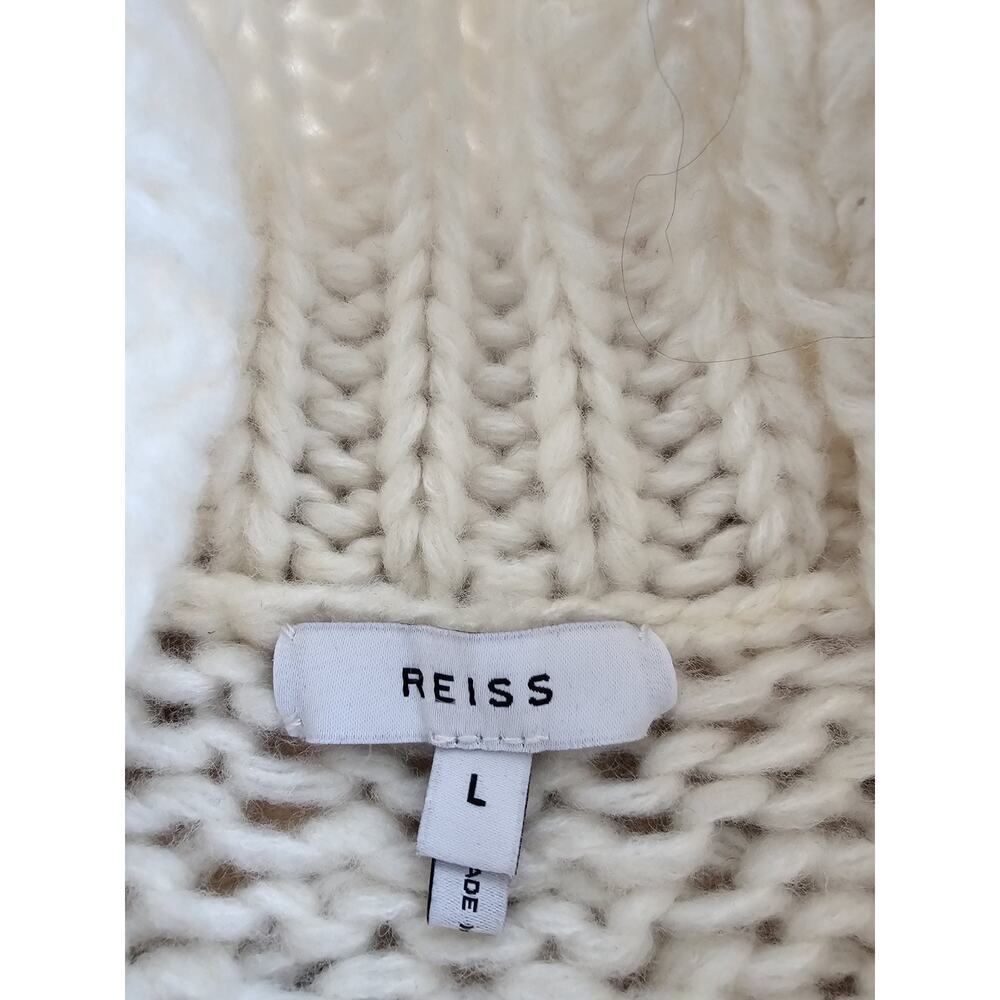 Reiss Hettie Chunky Knit Roll Neck Color Block Wool Blend Sweater L EUC - Picture 6 of 7